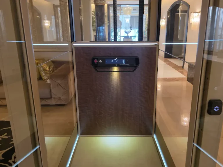 Interior of Cibes V80 Elegance home lift installed in a private villa in Dubai